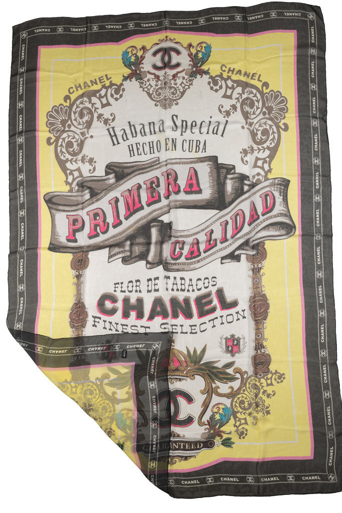 Chanel "Paris-Cuba" Silk Chiffon Shawl