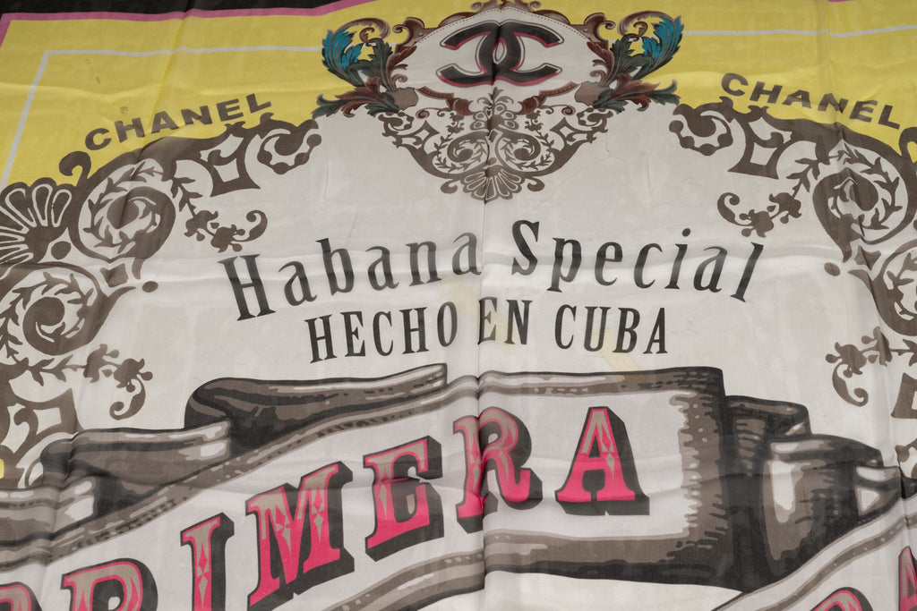 Chanel "Paris-Cuba" Silk Chiffon Shawl