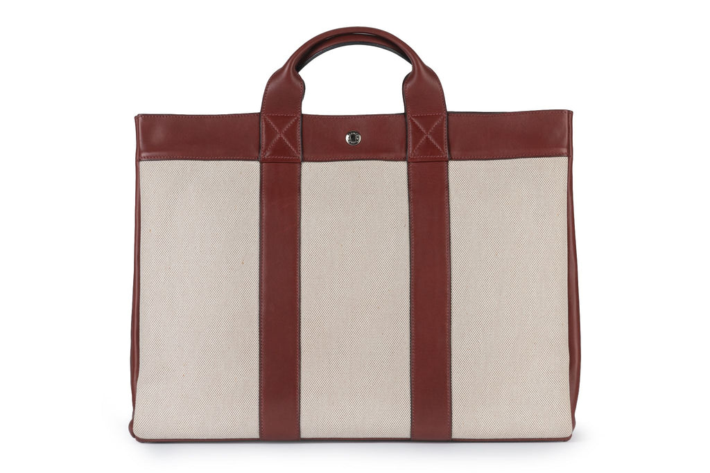 Hermès Deauville Red & Ivory Tote MM