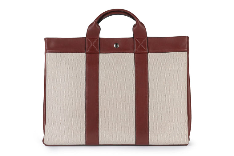 Hermès Deauville Red & Ivory Tote MM