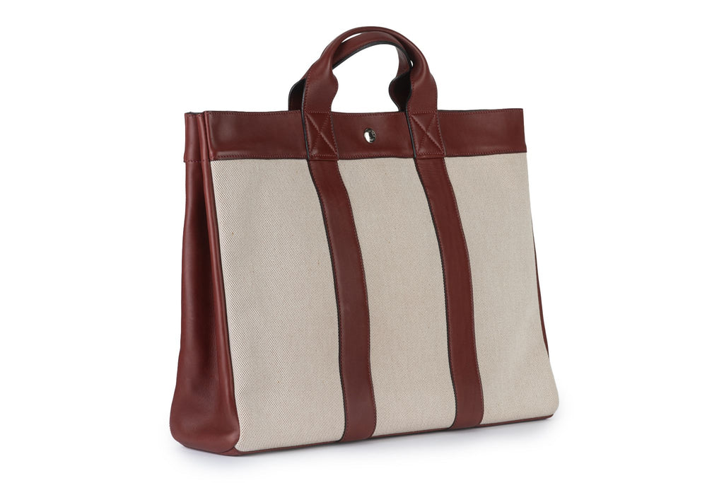 Hermès Deauville Red & Ivory Tote MM