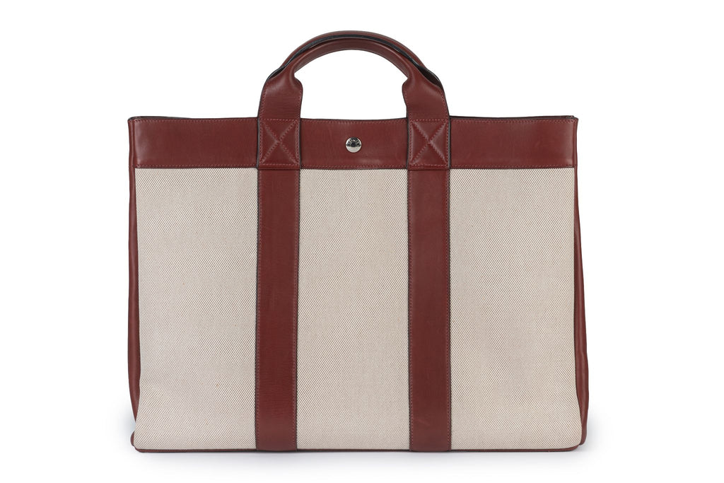 Hermès Deauville Red & Ivory Tote MM