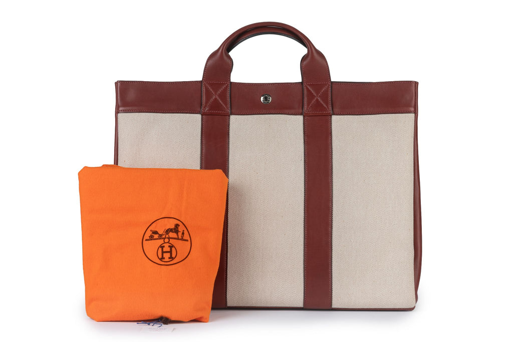 Hermès Deauville Red & Ivory Tote MM