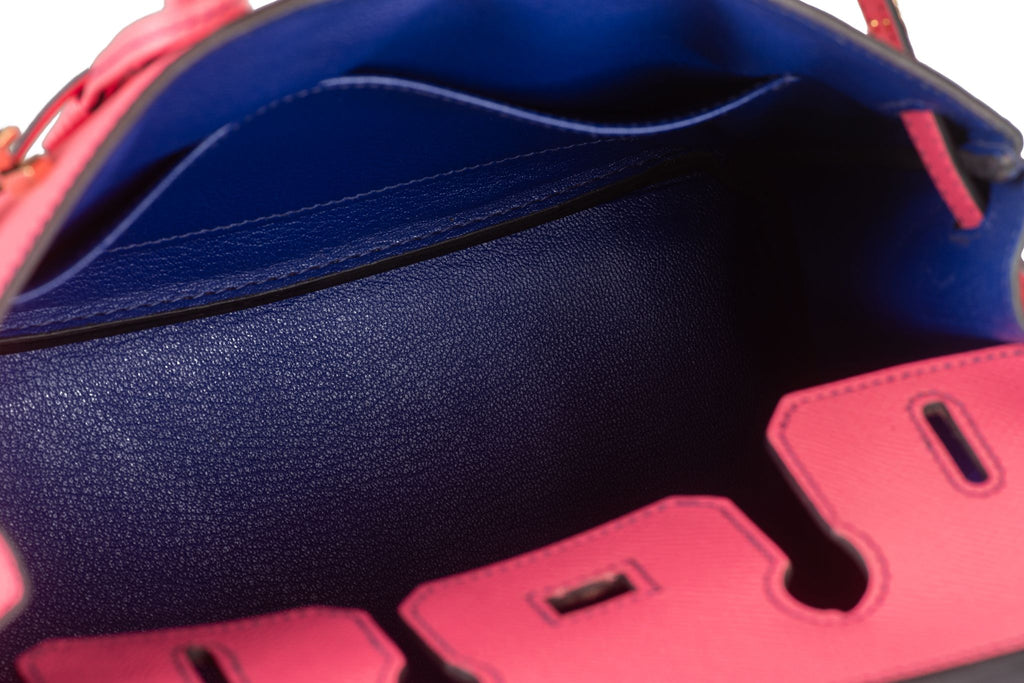 Hermès Birkin 25 Verso Epsom Rose d'Etè