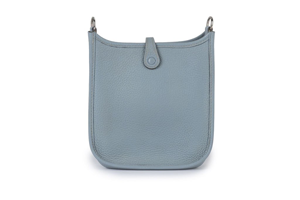 Hermès Blue Lin Mini Evelyne Cross Bag