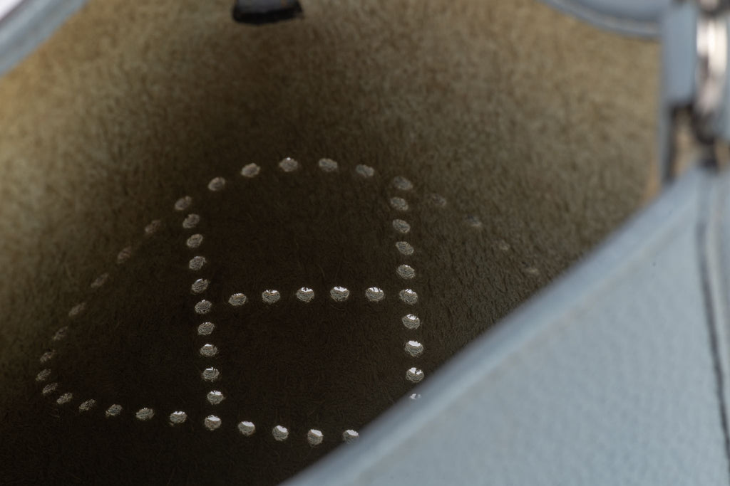 Hermès Blue Lin Mini Evelyne Cross Bag