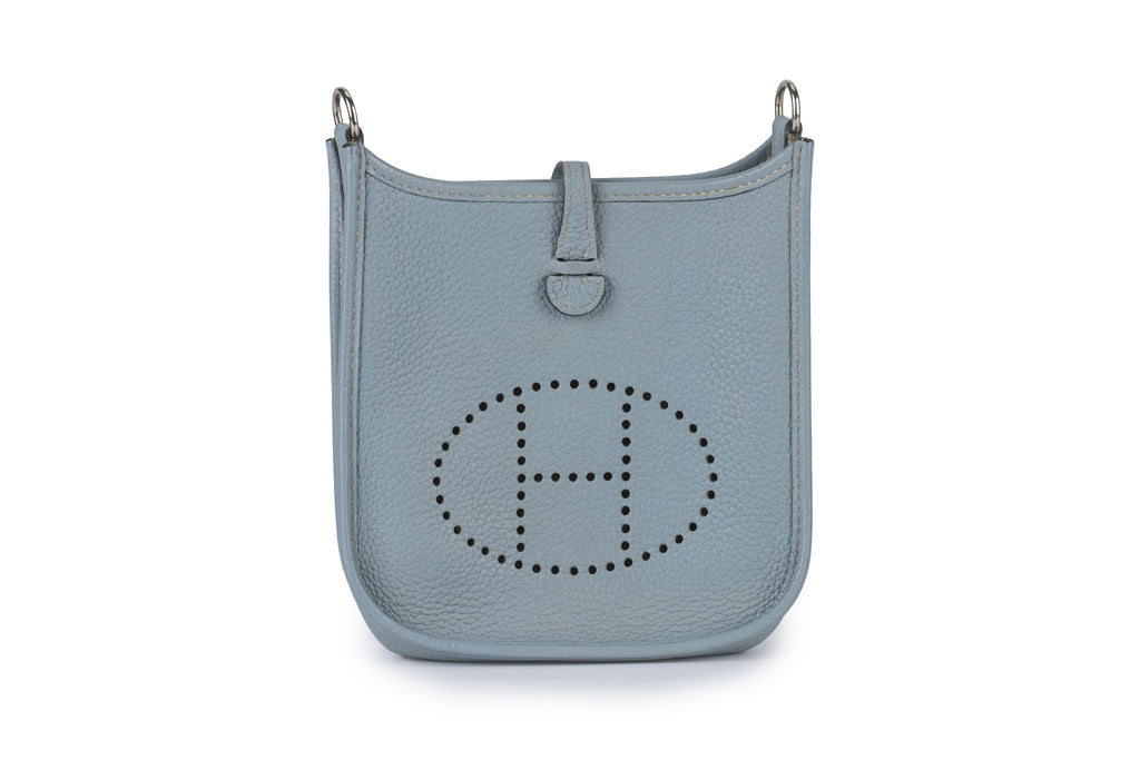 Hermès Blue Lin Mini Evelyne Cross Bag
