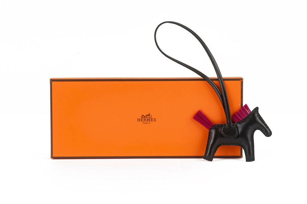 Hermès NIB Black Rodeo PM Grigri Charm