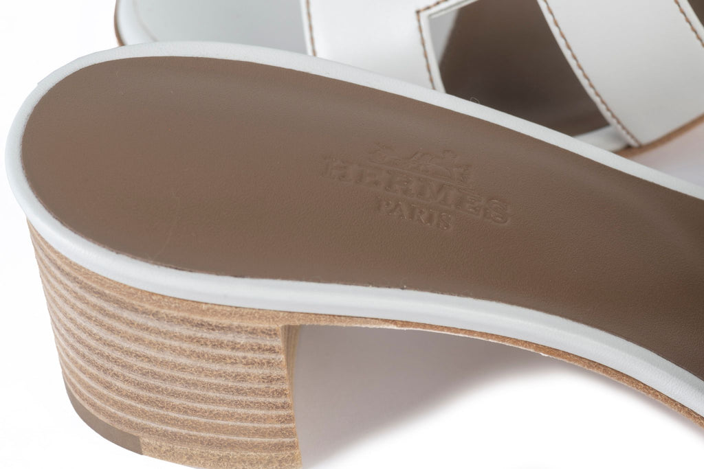 Hermès NIB Oasis Sandal White 37.5
