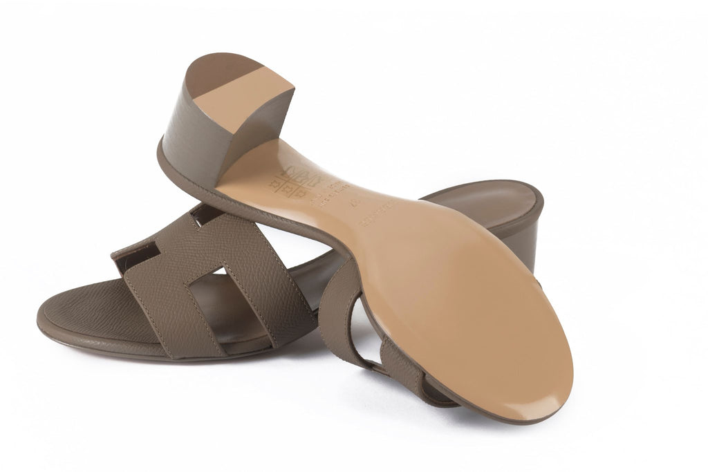 Hermès New Oasis Sandal Epsom Etoupe 37
