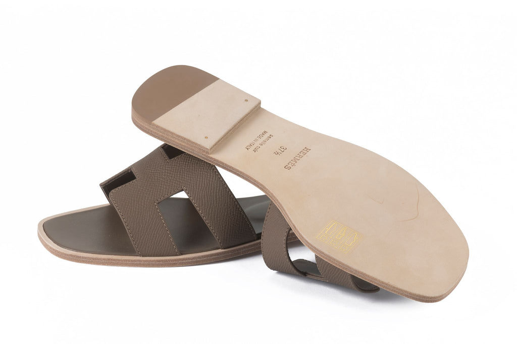 Hermès NIB Oran Sandal Etoupe 37.5