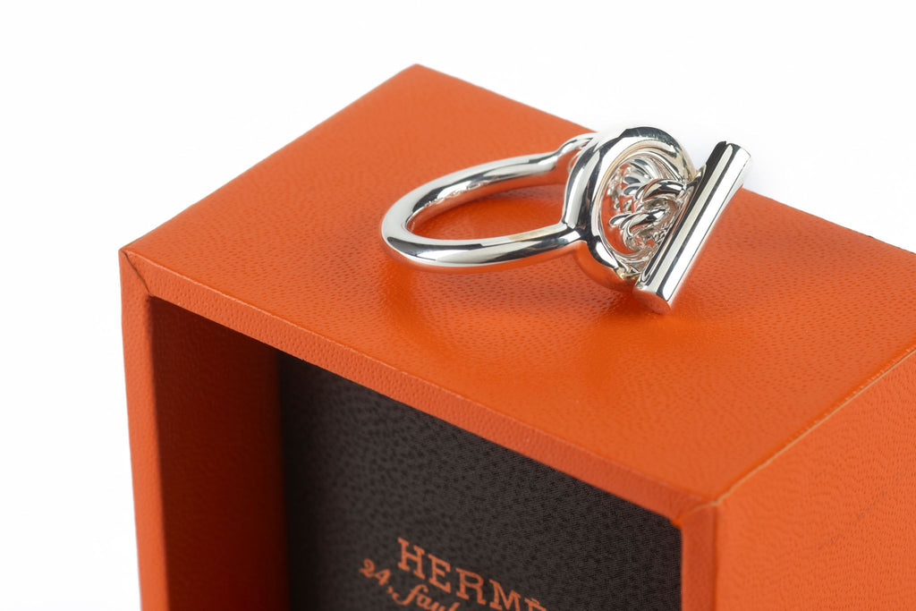 Hermès Sterling Silver GM Croisette Ring