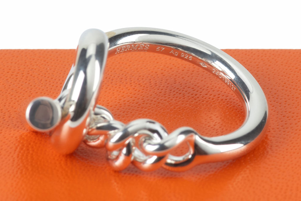 Hermès Sterling Silver GM Croisette Ring