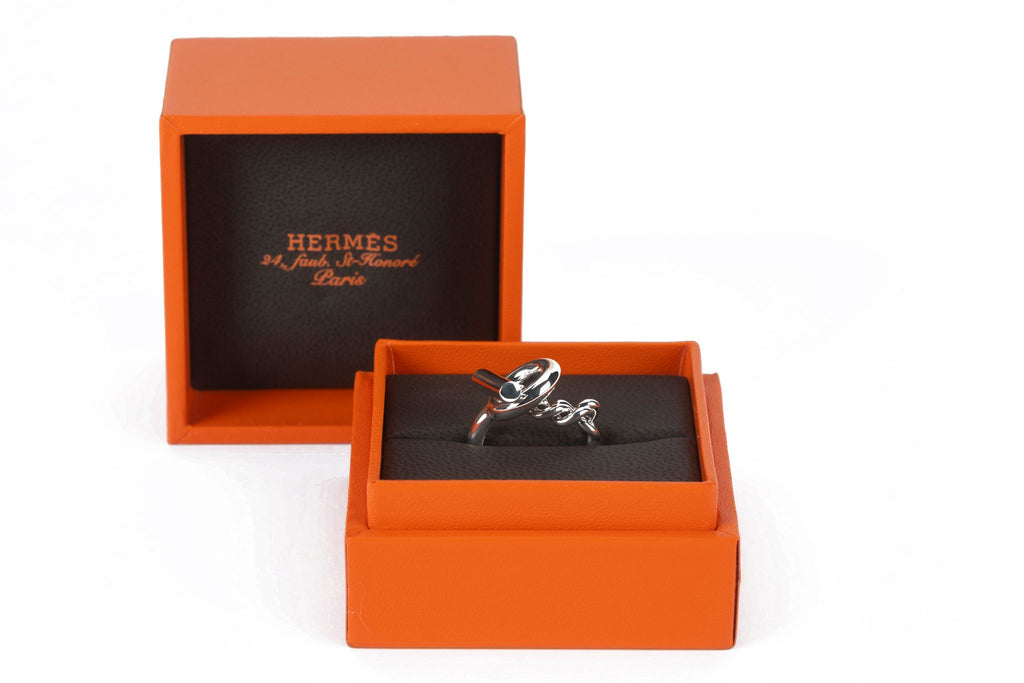 Hermès Sterling Silver GM Croisette Ring