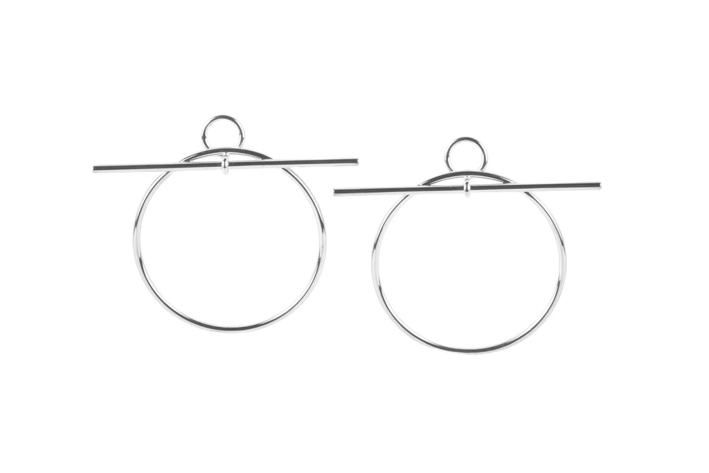 Hermès Sterling Silver MM Loop Earrings