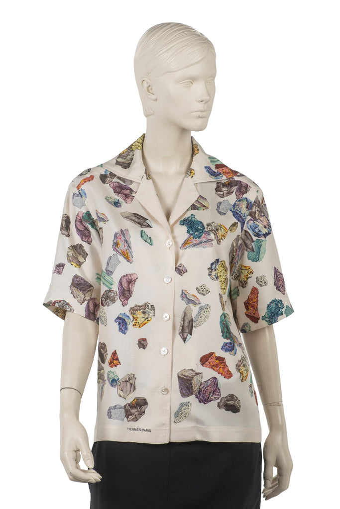 Hermès "Mineraux Geo Rock" Silk Shirt