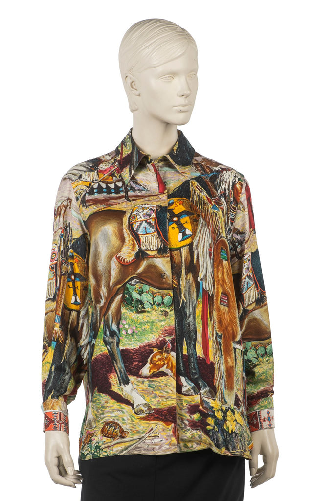 Hermès "Les Cheyennes" Silk Shirt