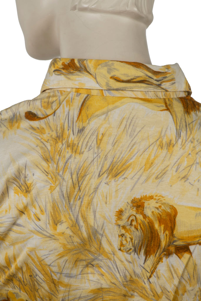 Hermès Lion Short Sleeve Cotton Shirt