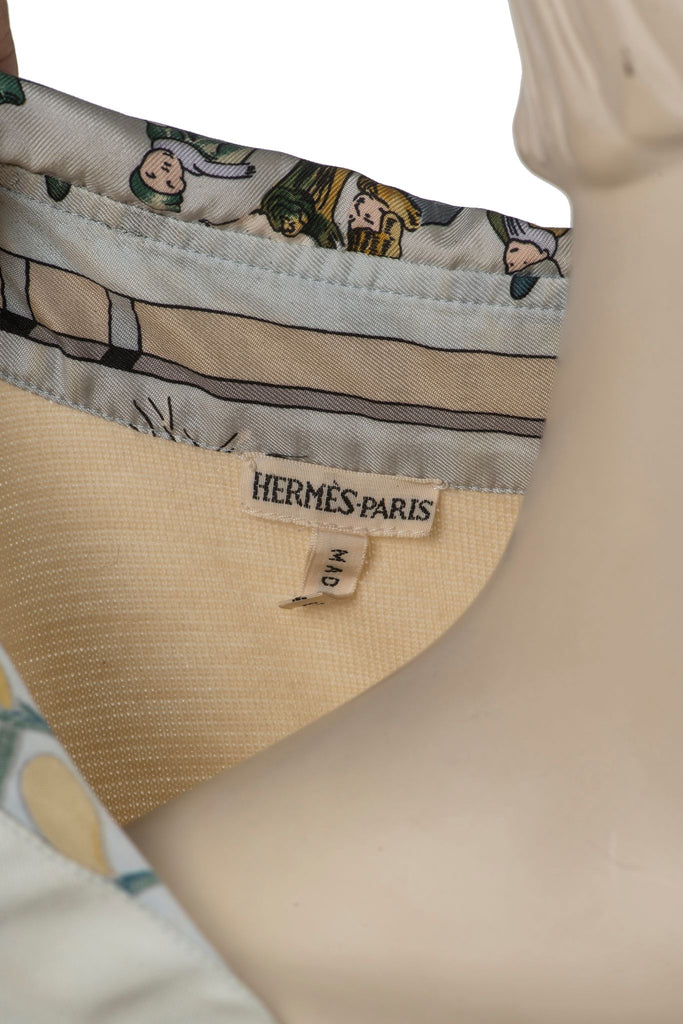 Hermès Silk and Wool Niege d Antan Shirt