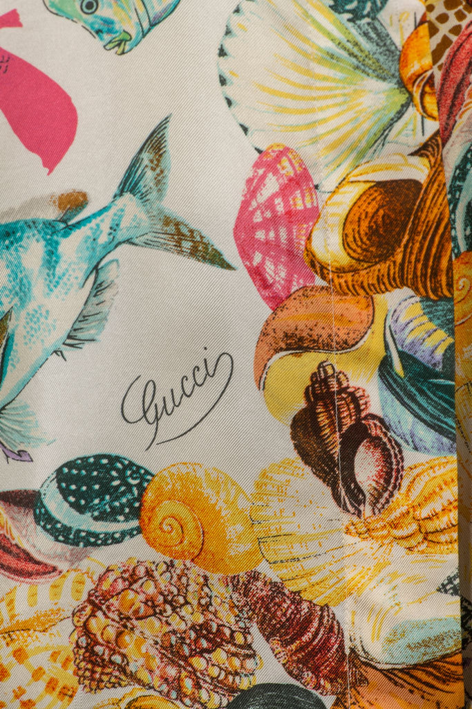 Gucci Silk Fish Print Shirt 1990s