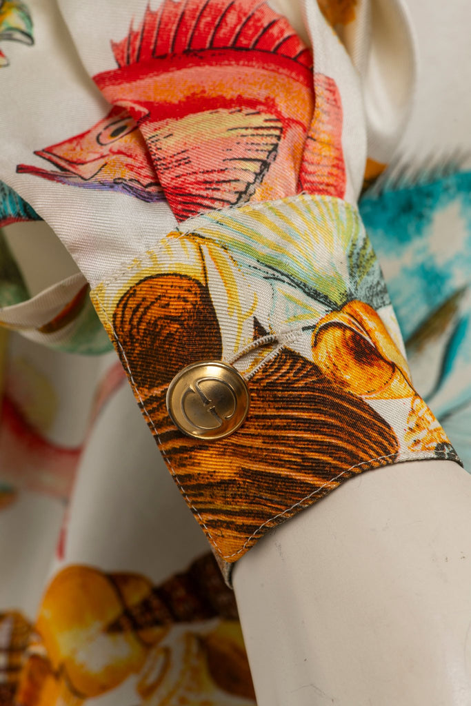 Gucci Silk Fish Print Shirt 1990s