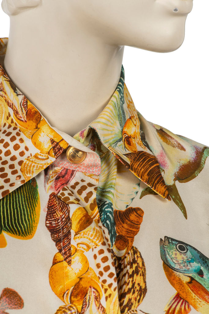 Gucci Silk Fish Print Shirt 1990s