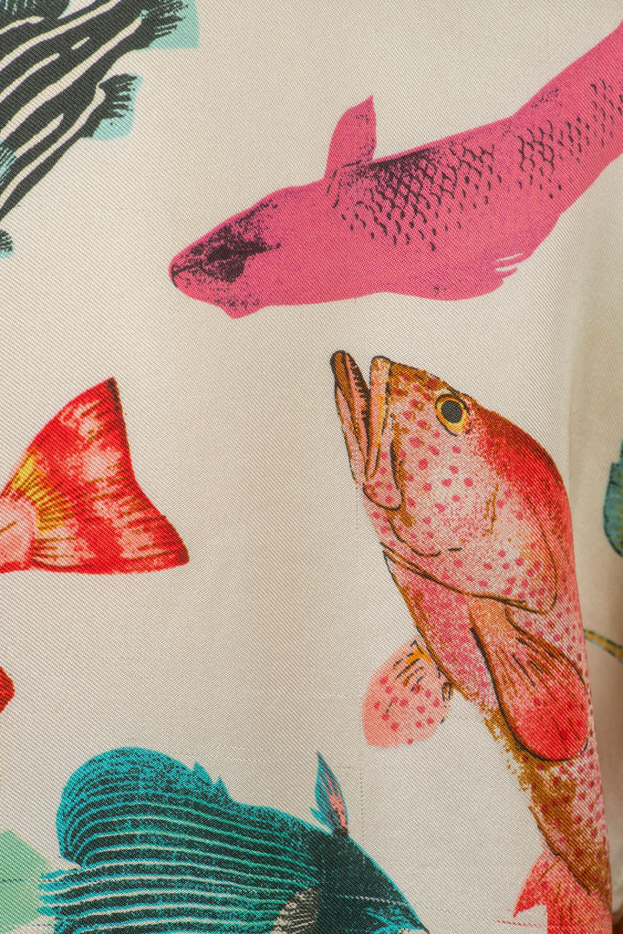 Gucci Silk Fish Print Shirt 1990s