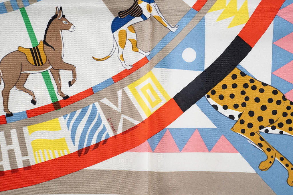 Hermès "Le carrousel du tigre" scarf NB