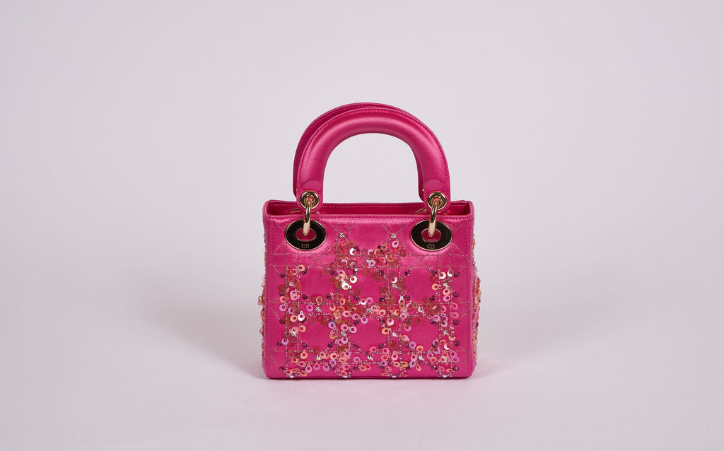 Mini Lady Dior Couture Hot Pink Sequins