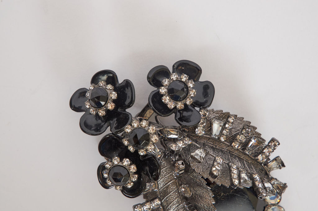 Vrba Black Flower Cluster Brooch