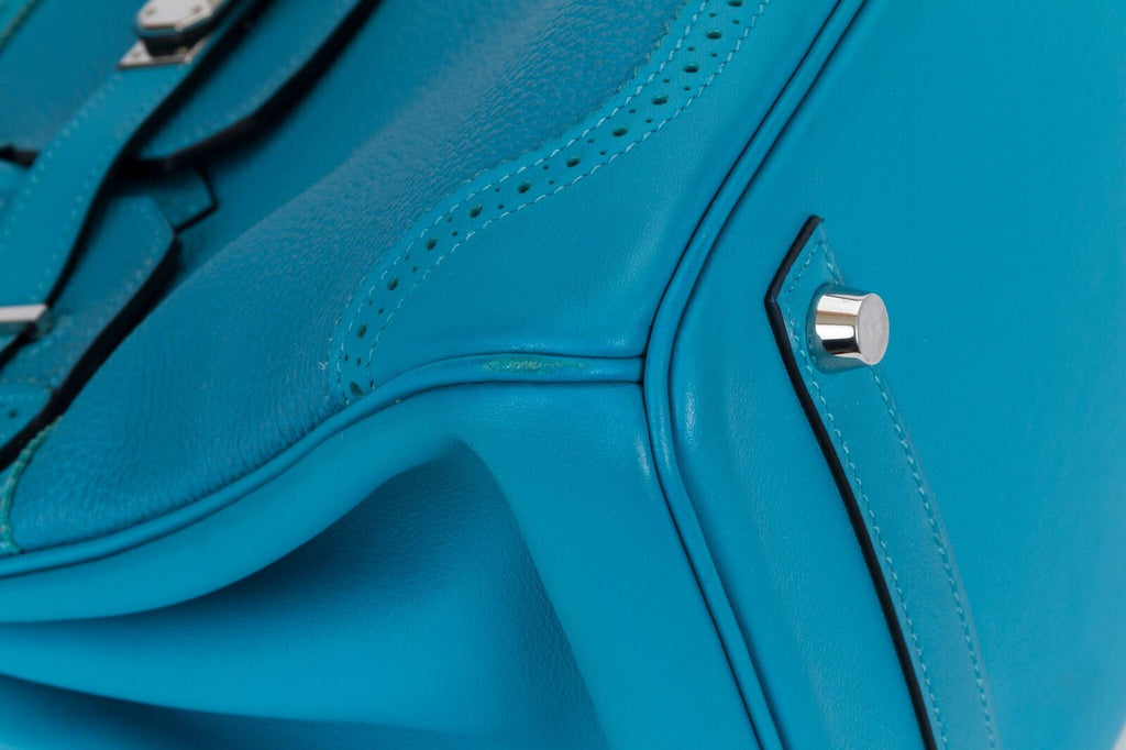 Hermès 30cm Turquoise Birkin Ghillies