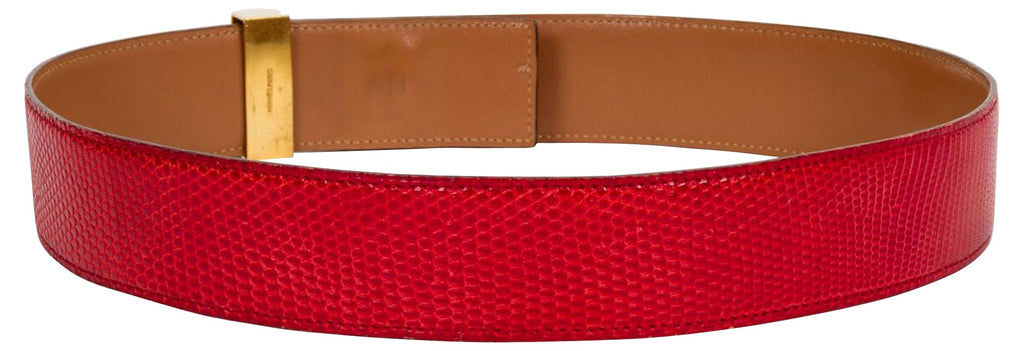 Hermès Red Collier De Chien Lizard Belt