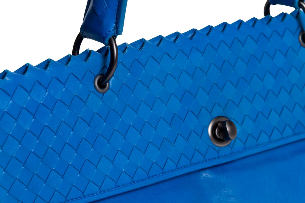 Bottega Veneta Turquoise Woven Handbag