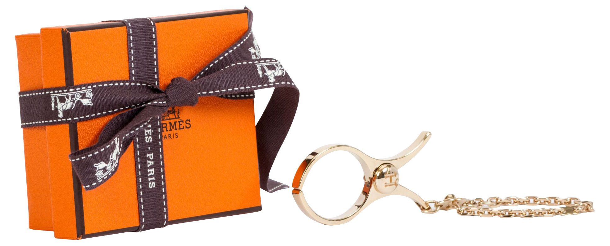 Authentic Hermes Stainless Steel Glove Clip Bag Charm 