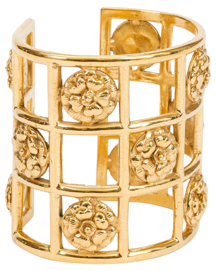 Chanel 70s Camellia Cage Cuff Bracelet