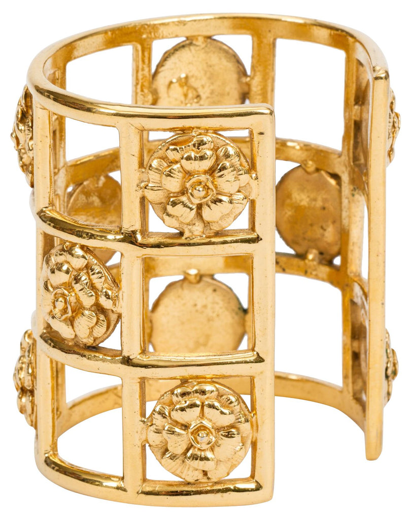 Chanel 70s Camellia Cage Cuff Bracelet