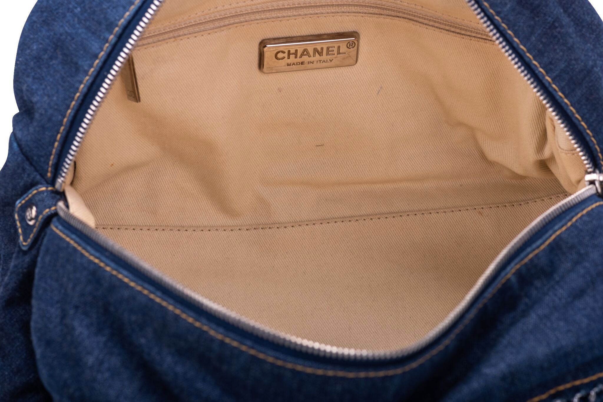 Chanel Denim Calfskin CC Drawstring Backpack (SHF-19072) – LuxeDH