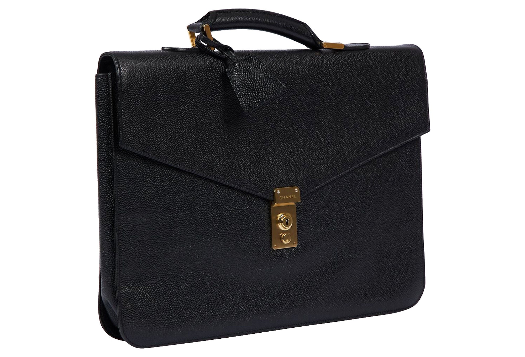 Chanel Vintage CC Briefcase - Black Handle Bags, Handbags