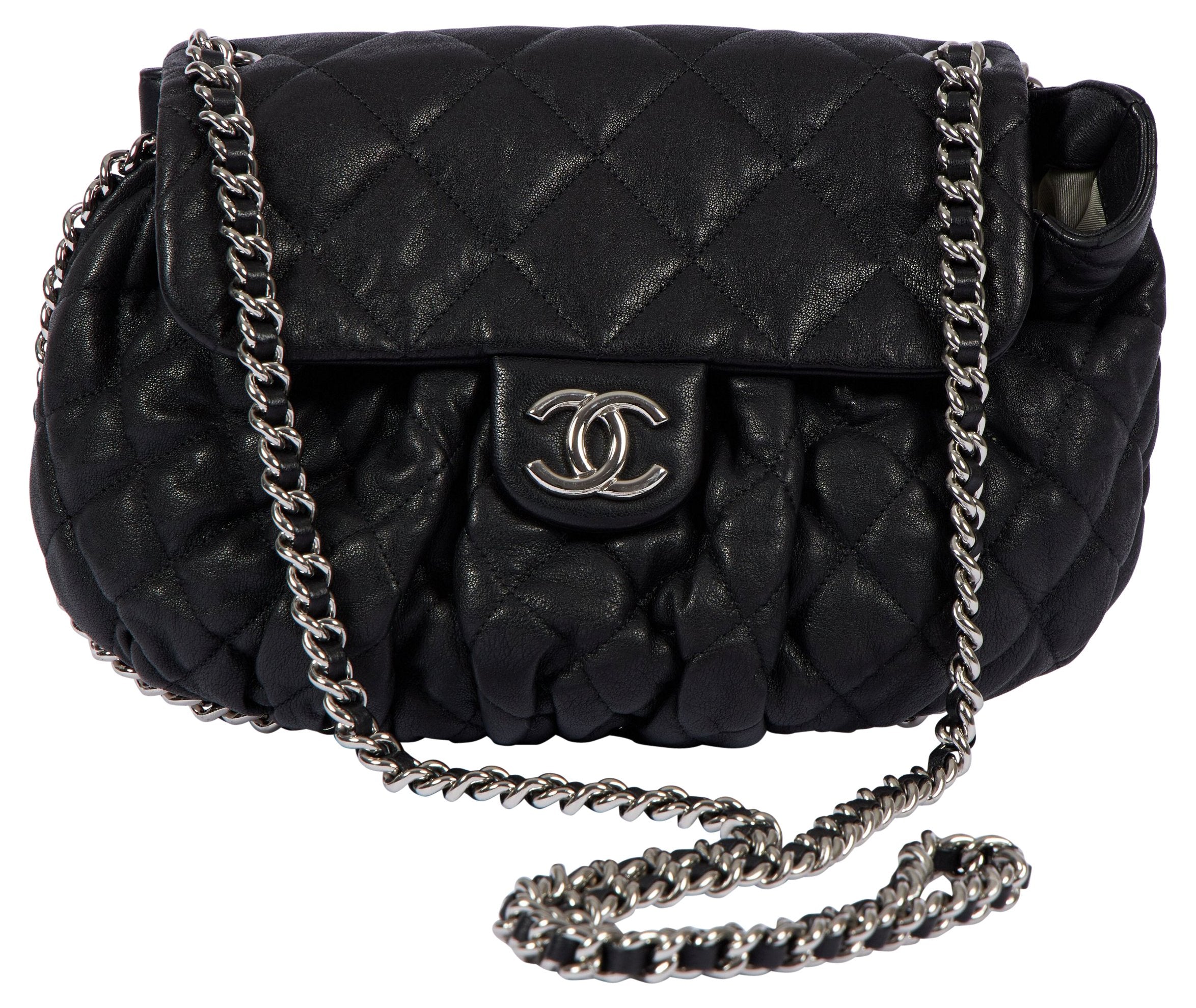 Chanel Medium Black Chain-Around Bag - Vintage Lux
