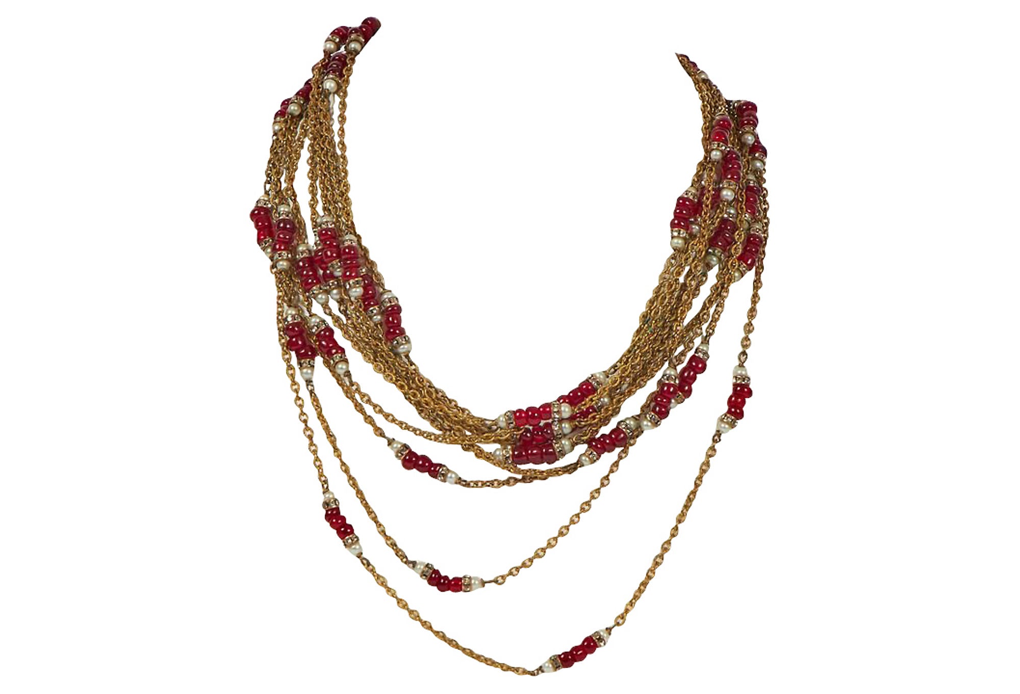 1960s Chanel Gripoix 5-Strand Necklace - Vintage Lux