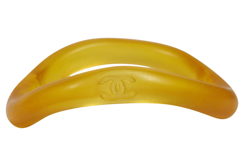 Chanel Irregular Yellow Resin Bangle