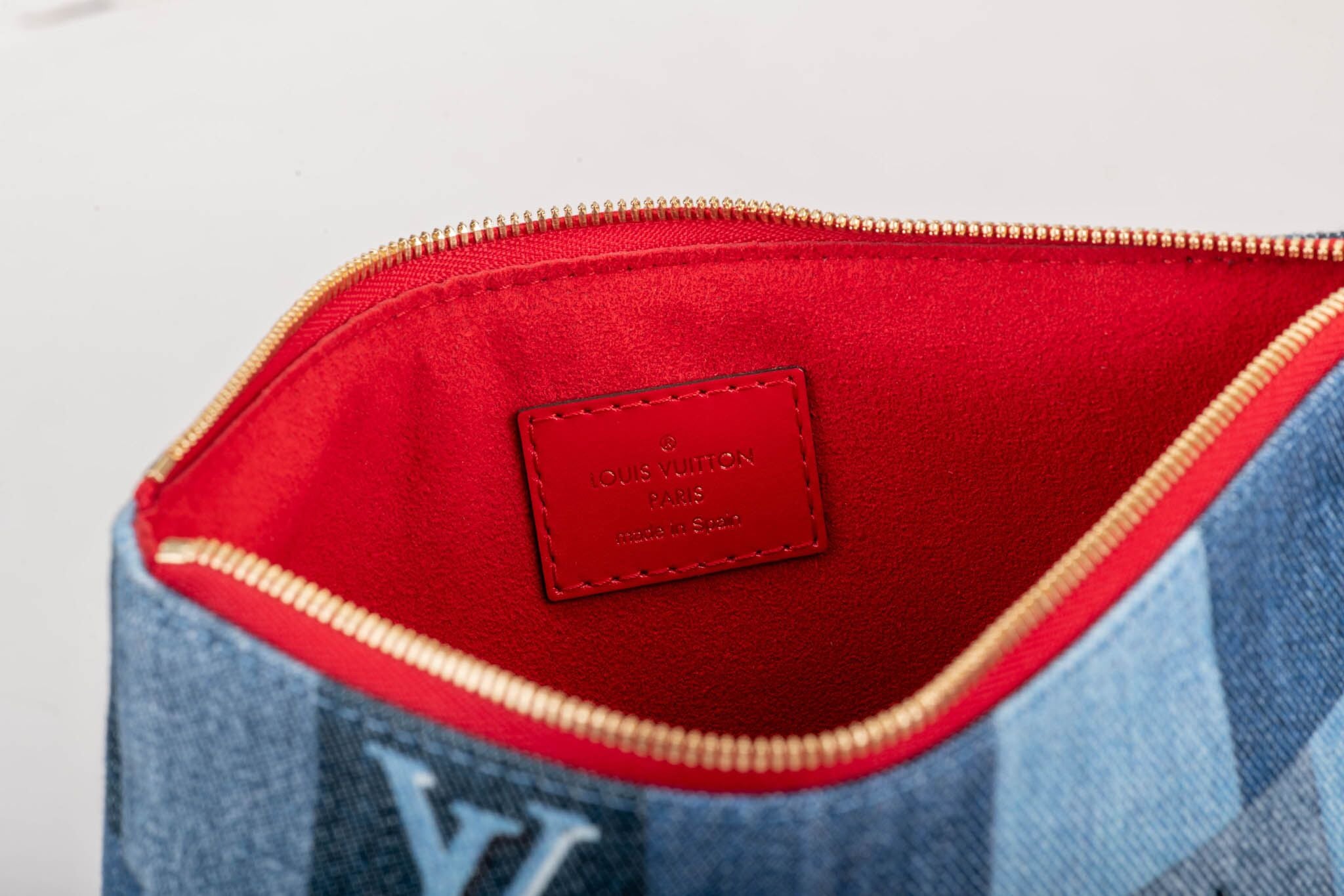 New in Box Louis Vuitton Limited Edition Denim Micro Pochette Bag