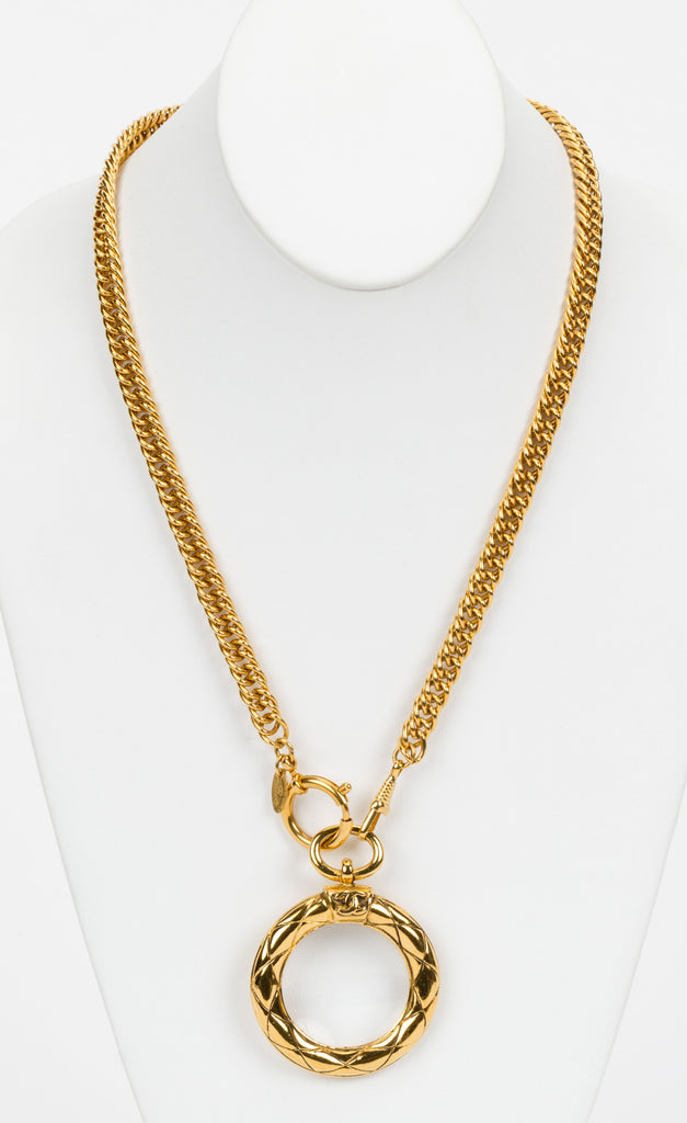1980s Chanel Quilted Magnifier Necklace