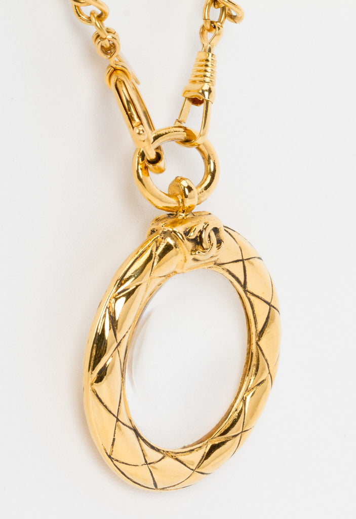 1980s Chanel Quilted Magnifier Necklace