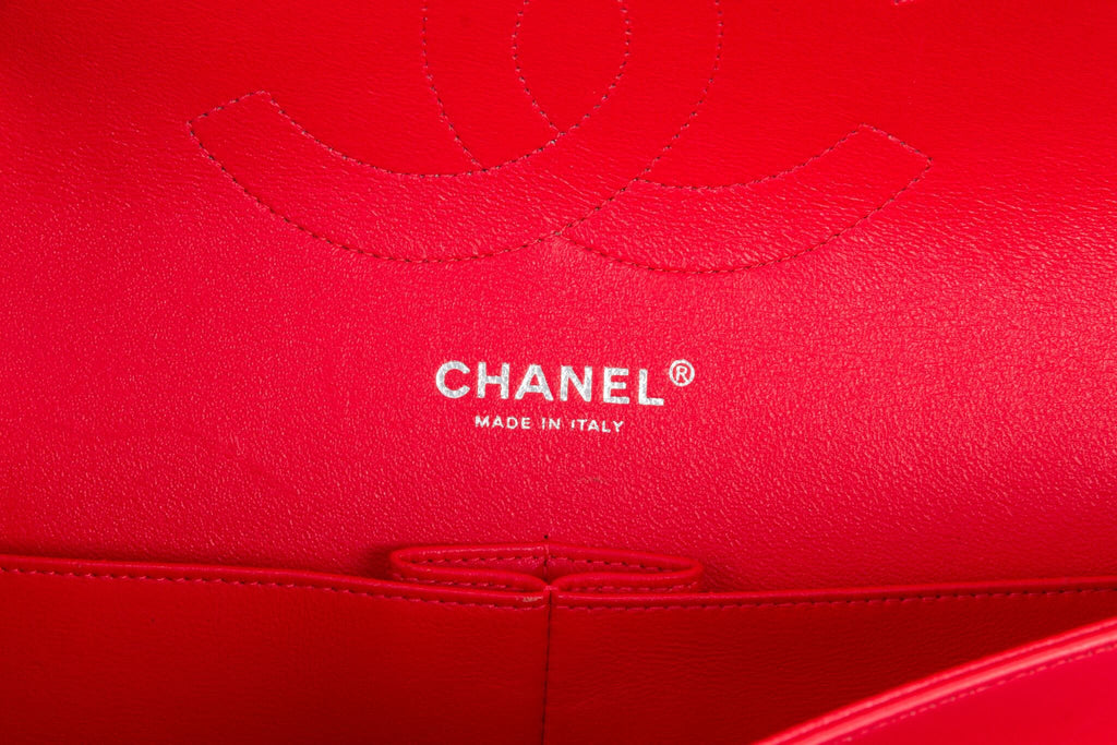 Chanel Coral Patent Jumbo Double Flap