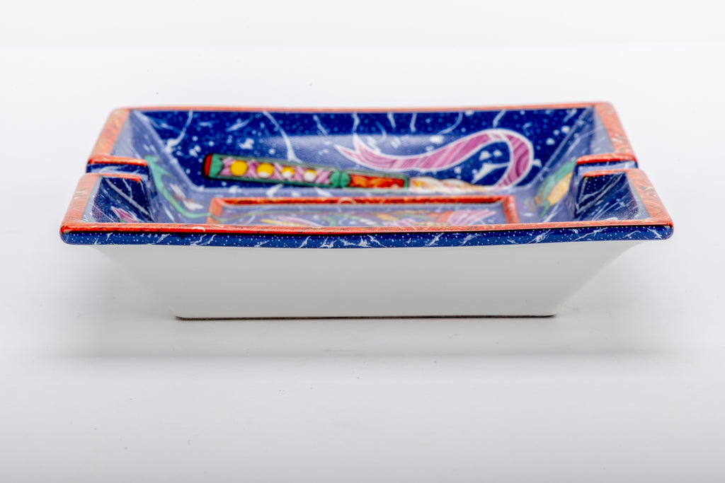 Hermès Porcelain Peacock Ashtray In Box