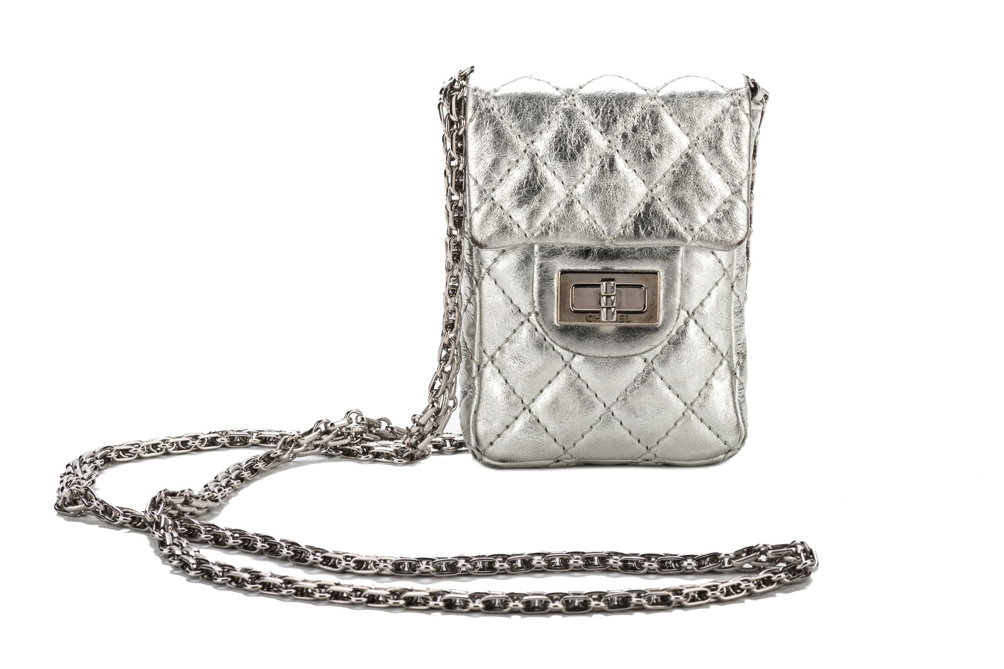 Chanel Silver Mini Reissue Crossbody Bag - Vintage Lux