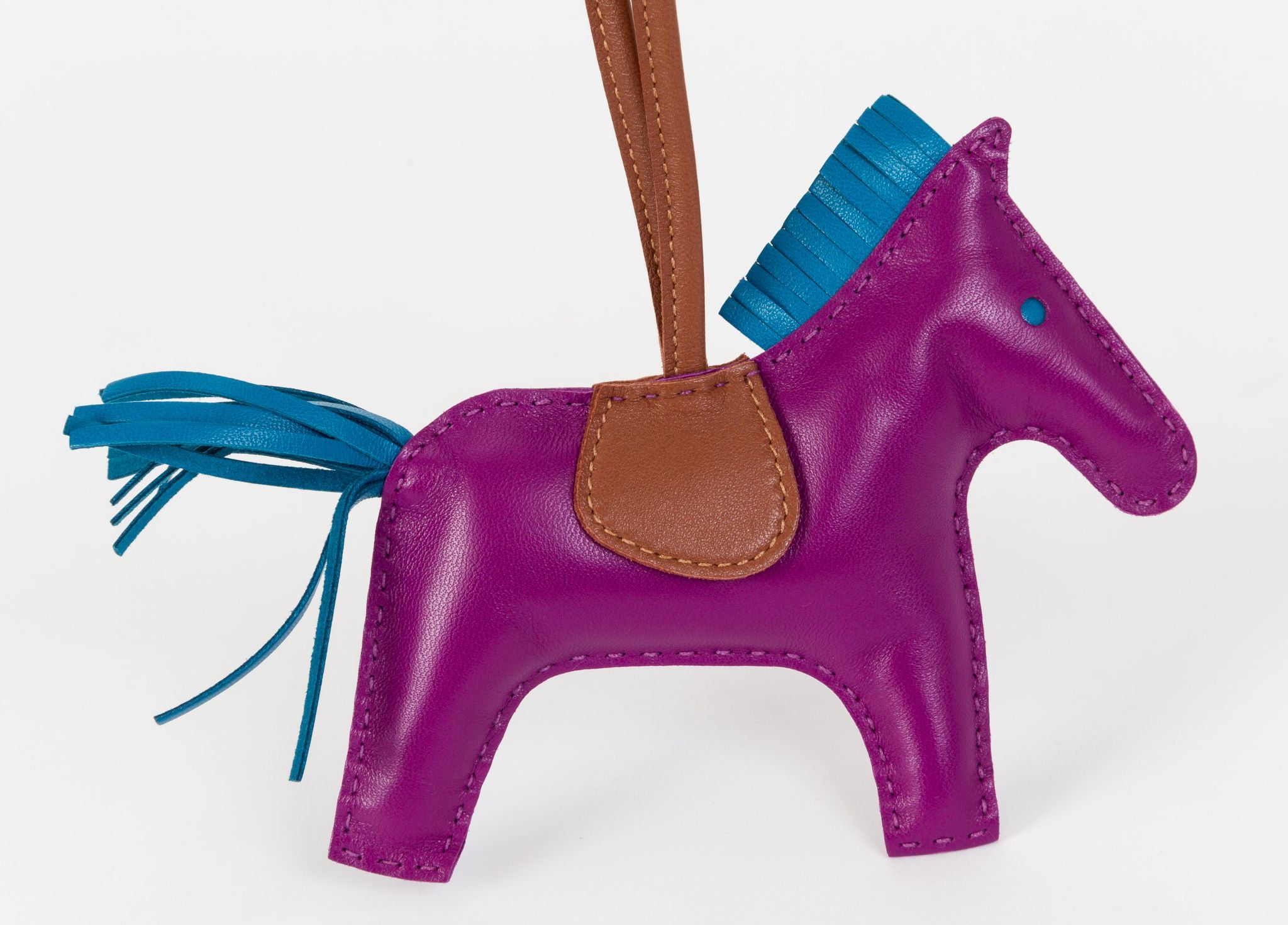 Hermes Rodeo mm Horse Bag Charm Rare Anemone New w/ Box