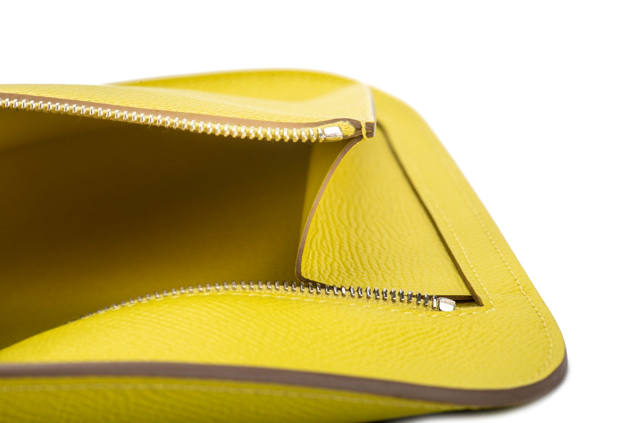 Hermès 2017 Epsom Calvi Pouch - Yellow Clutches, Handbags