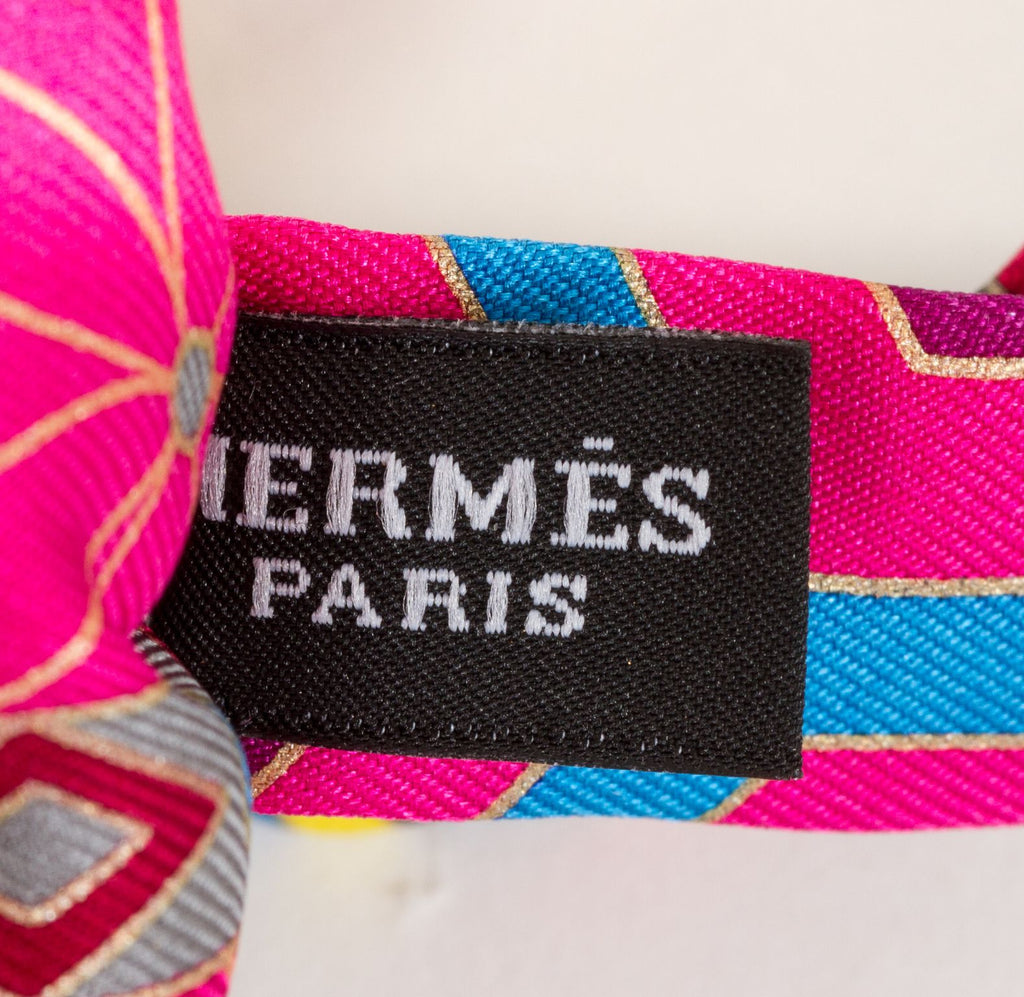 Hermès Pink Silk Papillon & Bracelet NIB